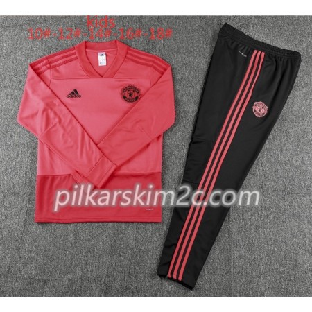 Manchester United Dziecięca Komplet Bluzy Treningowe Czerwony 2018-2019